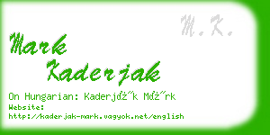 mark kaderjak business card